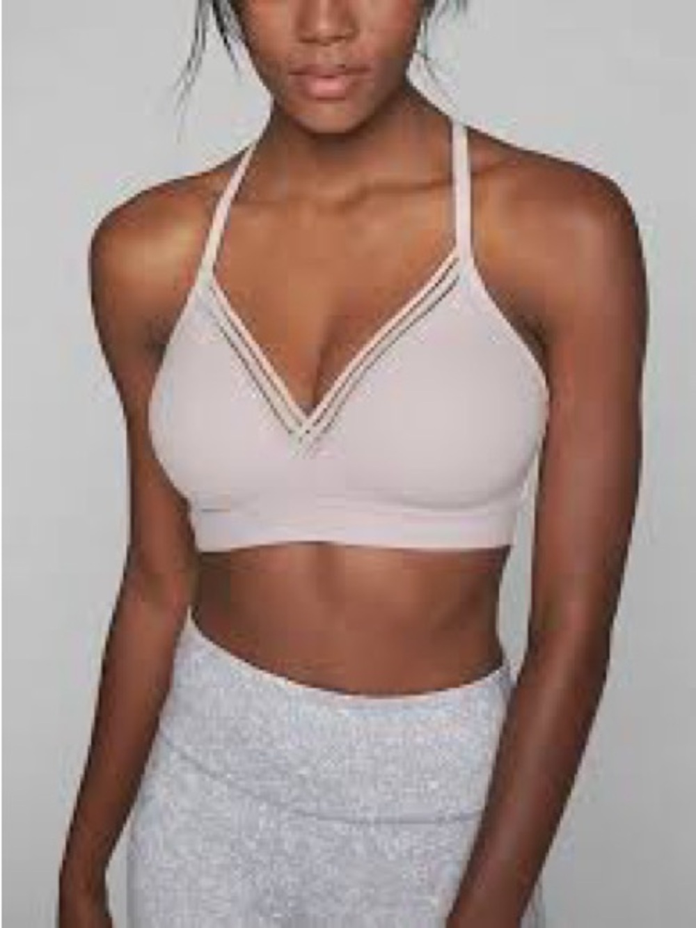 Athleta Everyday Bra In Powervita™ XL D-DD Tan Wireless Racerback
